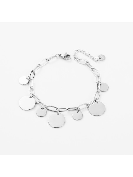 Bracelet chaîne avec breloques multi-taille Bracelet chaîne avec breloques multi-taille