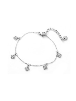 Bracelet trèfle à strass