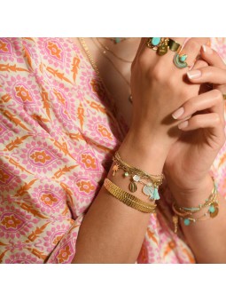 Bracelet jonc à mille feuilles