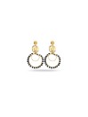 Boucles d'oreilles pendantes cercles et pierres