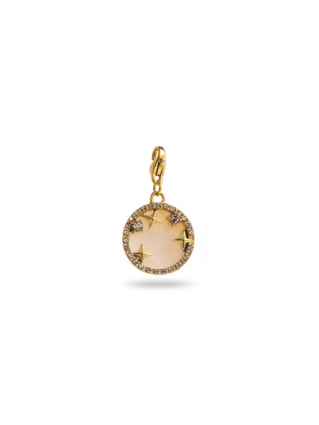 Charm rond strass et étoiles