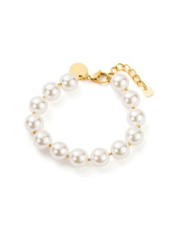 Bracelet perles moyennes blanches