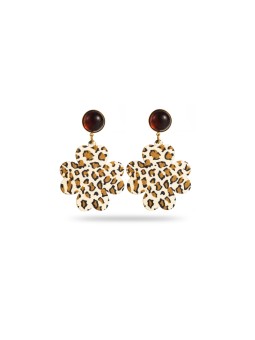 Boucles d'oreilles pendantes grand trèfle
