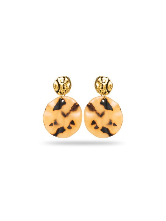 Boucles d'oreilles ronde pendantes asymétriques