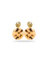 Boucles d'oreilles ronde pendantes asymétriques
