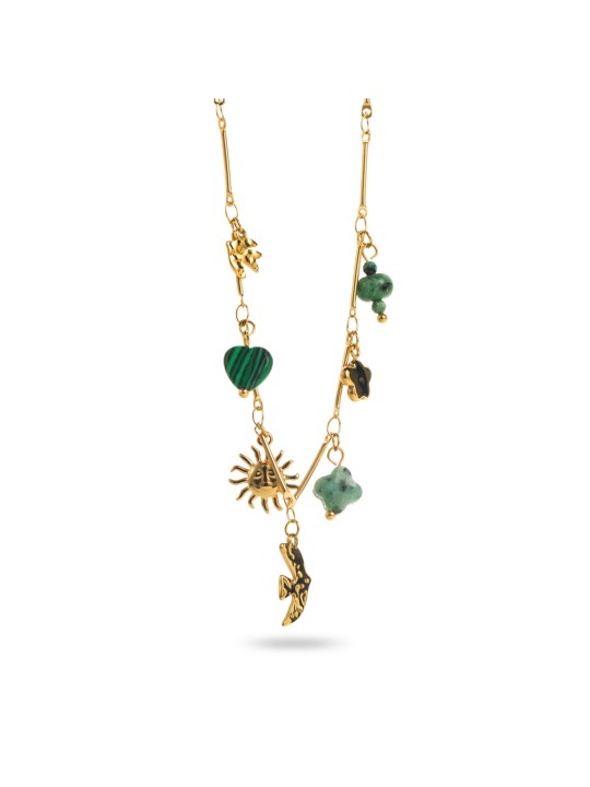 Collier breloques oiseau
