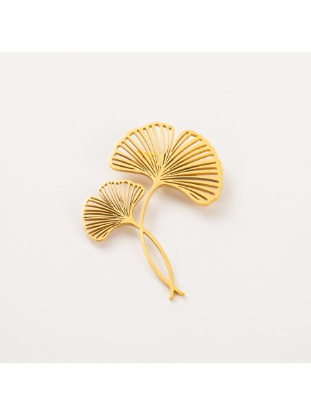 Broche double feuille de ginko Broche double feuille de ginko